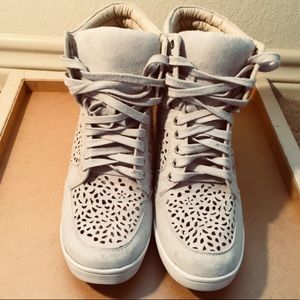 Cream Sneaker Wedges